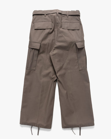 sacai x WTAPS Cotton Back Satin Pants Taupe, Bottoms