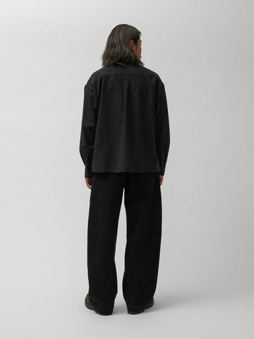 sage NATION Crop Vincent Shirt Lambswool Coal, Shirts