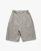 sageNATION Box Pleat Shorts Grey Herringbone, Bottoms