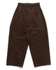 sageNATION Box Pleat Trouser Cotton Drill Brown, Bottoms