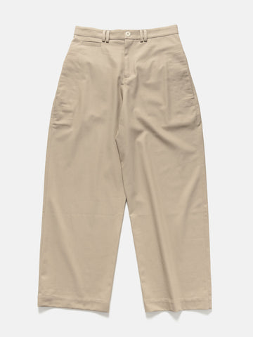 sageNATION Wide Tailored Trouser Cotton Twill Beige, Trousers