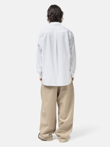 sageNATION Wide Tailored Trouser Cotton Twill Beige, Trousers