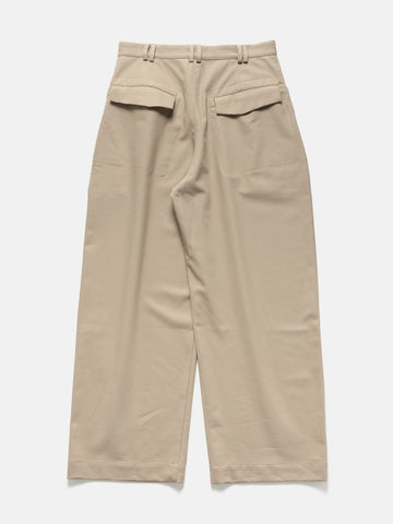 sageNATION Wide Tailored Trouser Cotton Twill Beige, Trousers