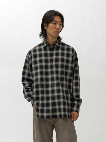 ssstein Cotton Viscose Oversized LS Shirt Black Ombre, Shirts