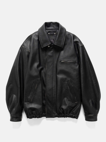 ssstein Cow Leather Vintage Zip Jacket Black, Leather Jackets
