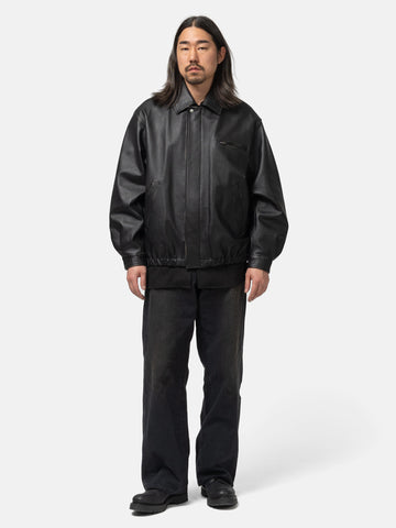 ssstein Cow Leather Vintage Zip Jacket Black, Leather Jackets