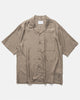 ssstein Cupro Twill Oversized Open Collar SS Shirt Taupe, Shirts