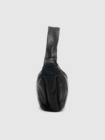 ssstein Goat Leather Shirring Handle Shoulder Bag Black, Shoulder Bags