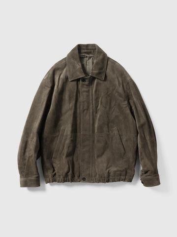 ssstein Goat Suede Zip Jacket Olive, Leather Jackets