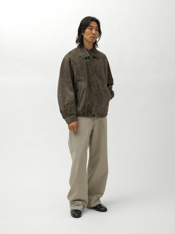 ssstein Goat Suede Zip Jacket Olive, Leather Jackets