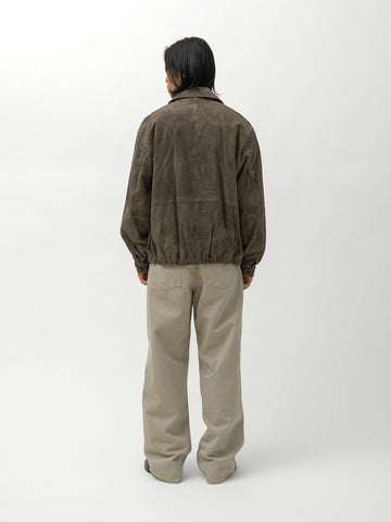ssstein Goat Suede Zip Jacket Olive, Leather Jackets