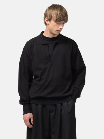 ssstein Organic Cotton Knit Skipper LS Black, Sweaters