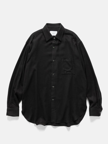 ssstein Rayon Silk Flannel Oversized Down Pat Shirt Charcoal, Shirts