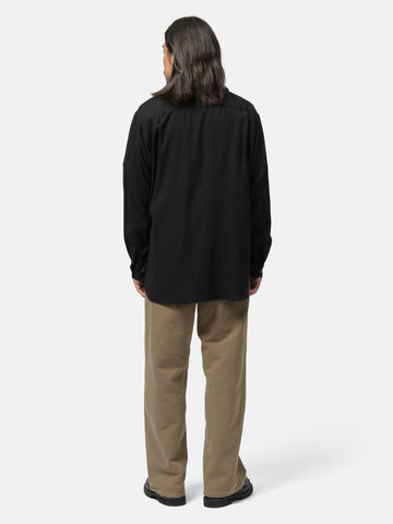 ssstein Rayon Silk Flannel Oversized Down Pat Shirt Charcoal, Shirts