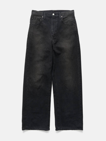 ssstein Sulfur Dyed Oxford Vintage Wide Pants Black, Pants