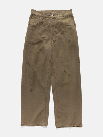 ssstein Sulfur Dyed Oxford Vintage Wide Pants Khaki Brown, Pants