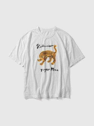 visvim Jumbo Tee S/S Tiger Man White, T-Shirts