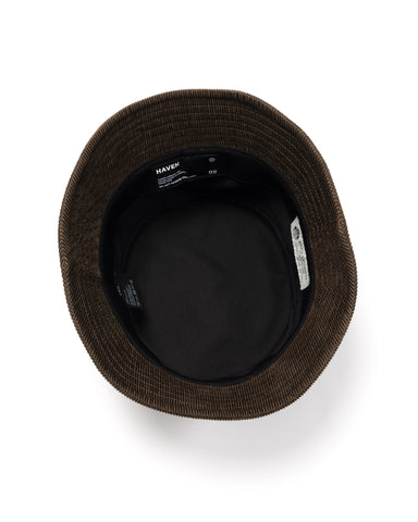HAVEN Field Bucket Hat - Duca Visconti Cotton Corduroy Dark Brown, Headwear