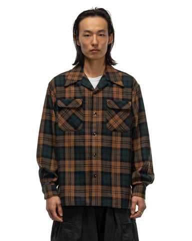 KAPITAL Wool Check Board Shirt Brown, Shirts
