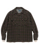 KAPITAL Wool Check Board Shirt Khaki, Shirts